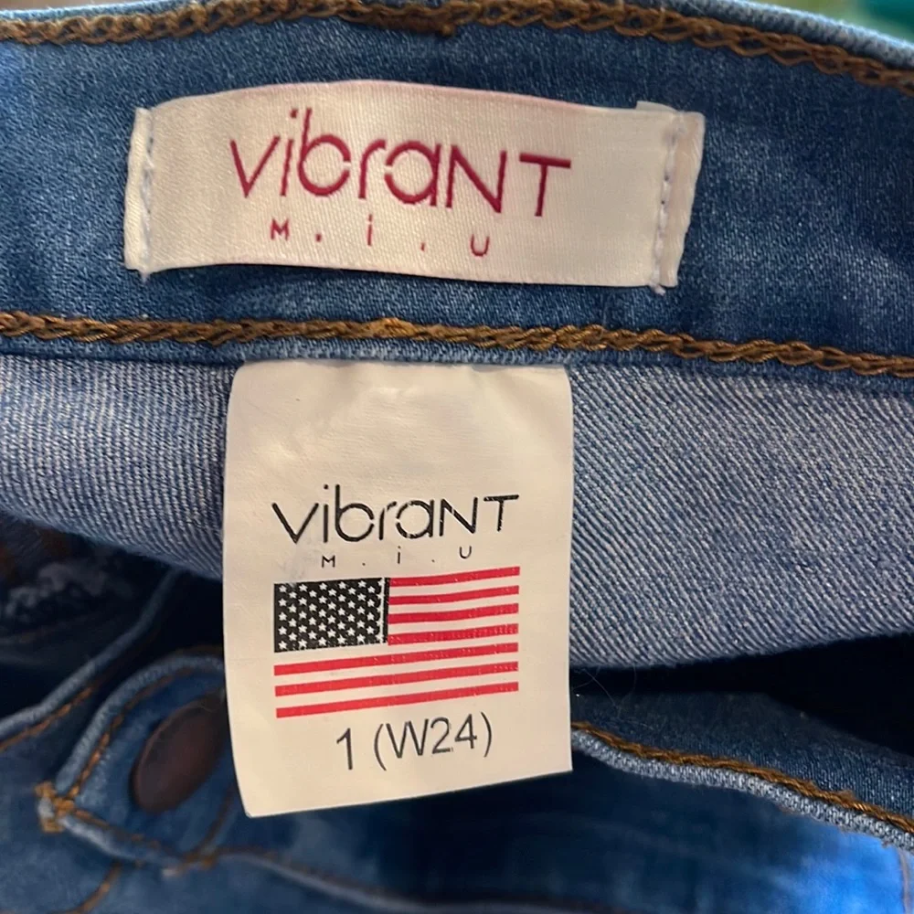 Vibrant Blue Flare Jeans - Picture 4 of 7